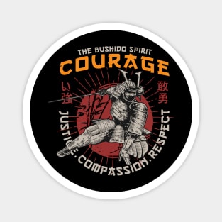 The Bushido Spirit, Courage, Justice, Compassion, Respect Magnet